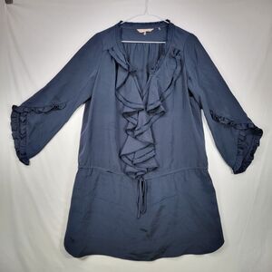 Rebecca Taylor Midnight Blue Ruffle Dress